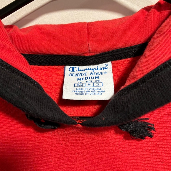 Champion Red and Black Hoodie - Picture 3 of 4
